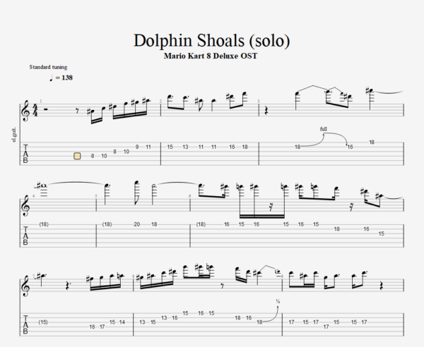 Dolphin Shoals Guitar Solo Tab