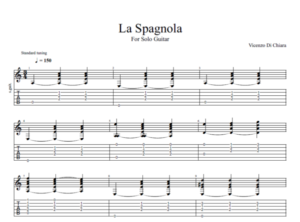 "La Spagnola" for Solo Guitar