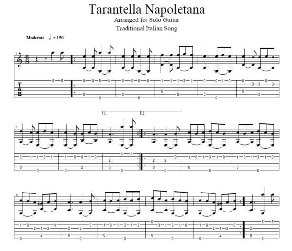 "Tarantella Napoletana" for Solo Guitar